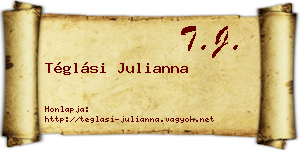 Téglási Julianna névjegykártya
